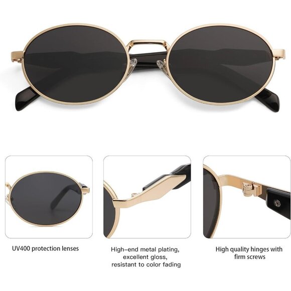 Retro Oval Sunglasses Women Men UV400 Protection Classic Shades Fashion